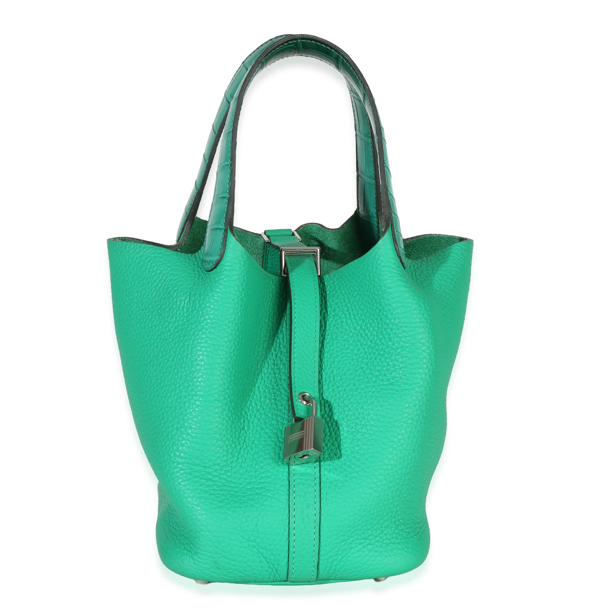 Hermès Vert Jade Menthe Clemence Matte Alligator Picotin Lock Touch 18 PHW Handbag id