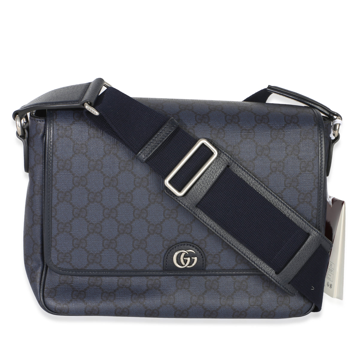 Gucci Blue Black Tender GG Supreme Dollar Calfskin Ophidia Messenger Bag Handbag id