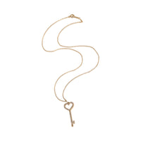 Tiffany & Co. Rose Gold Diamond Heart Key Pendant pv