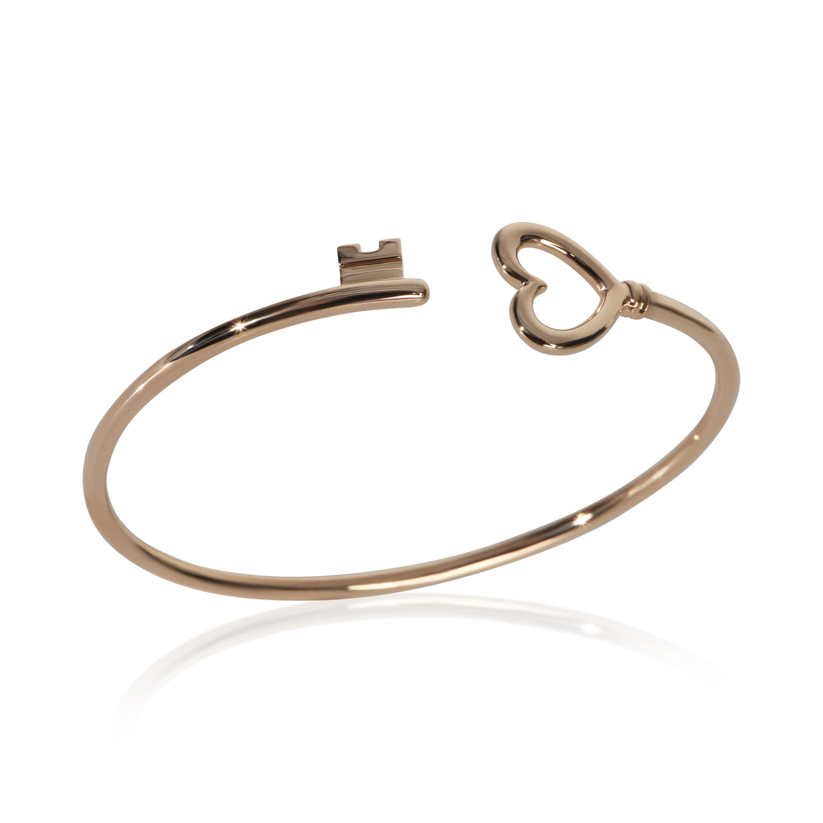Tiffany & Co. Rose Gold  Heart Key Wire Bracelet bv