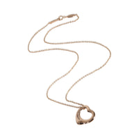 Tiffany & Co. Rose Gold Diamond Elsa Peretti Open Heart Pendant sv