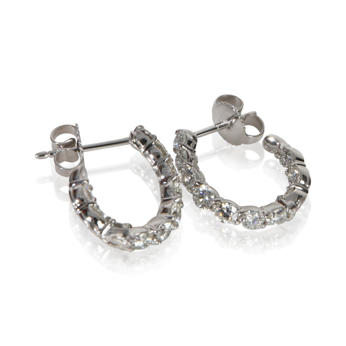 Tiffany & Co. Platinum Diamond Inside Out Hoop Earrings av