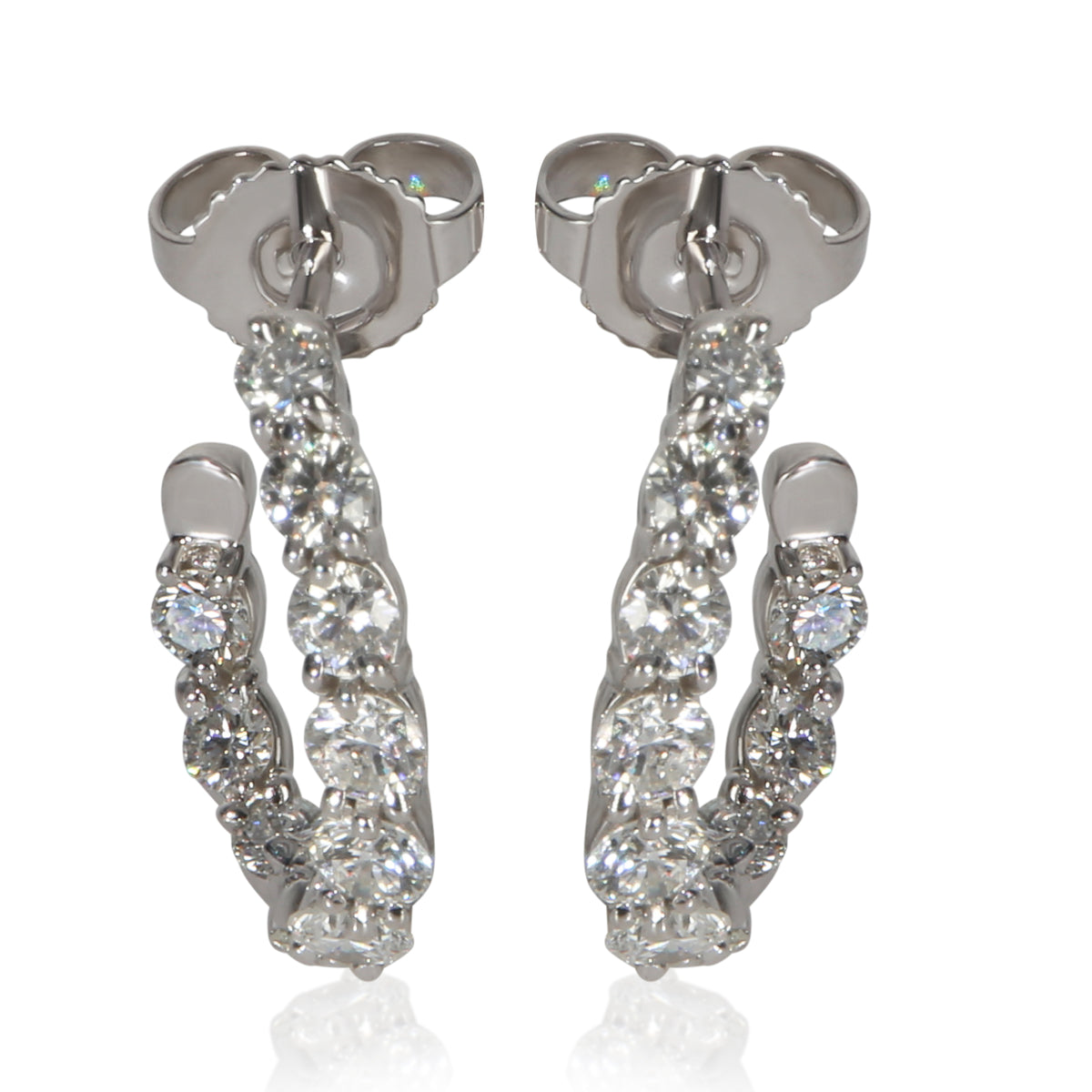 Tiffany & Co. Platinum Diamond Inside Out Hoop Earrings fv