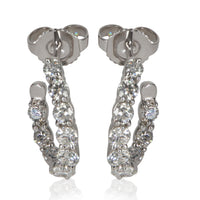 Tiffany & Co. Platinum Diamond Inside Out Hoop Earrings fv