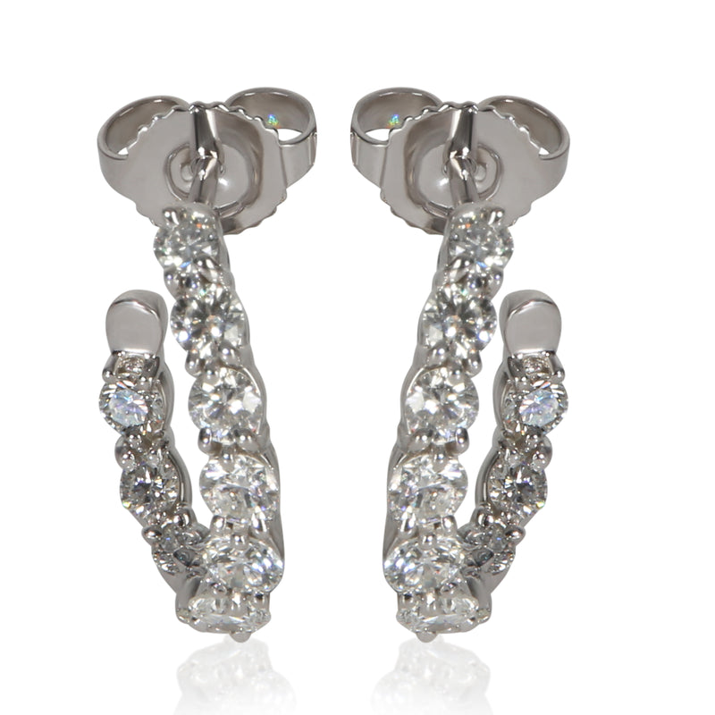 Tiffany & Co. Platinum Diamond Inside Out Hoop Earrings fv