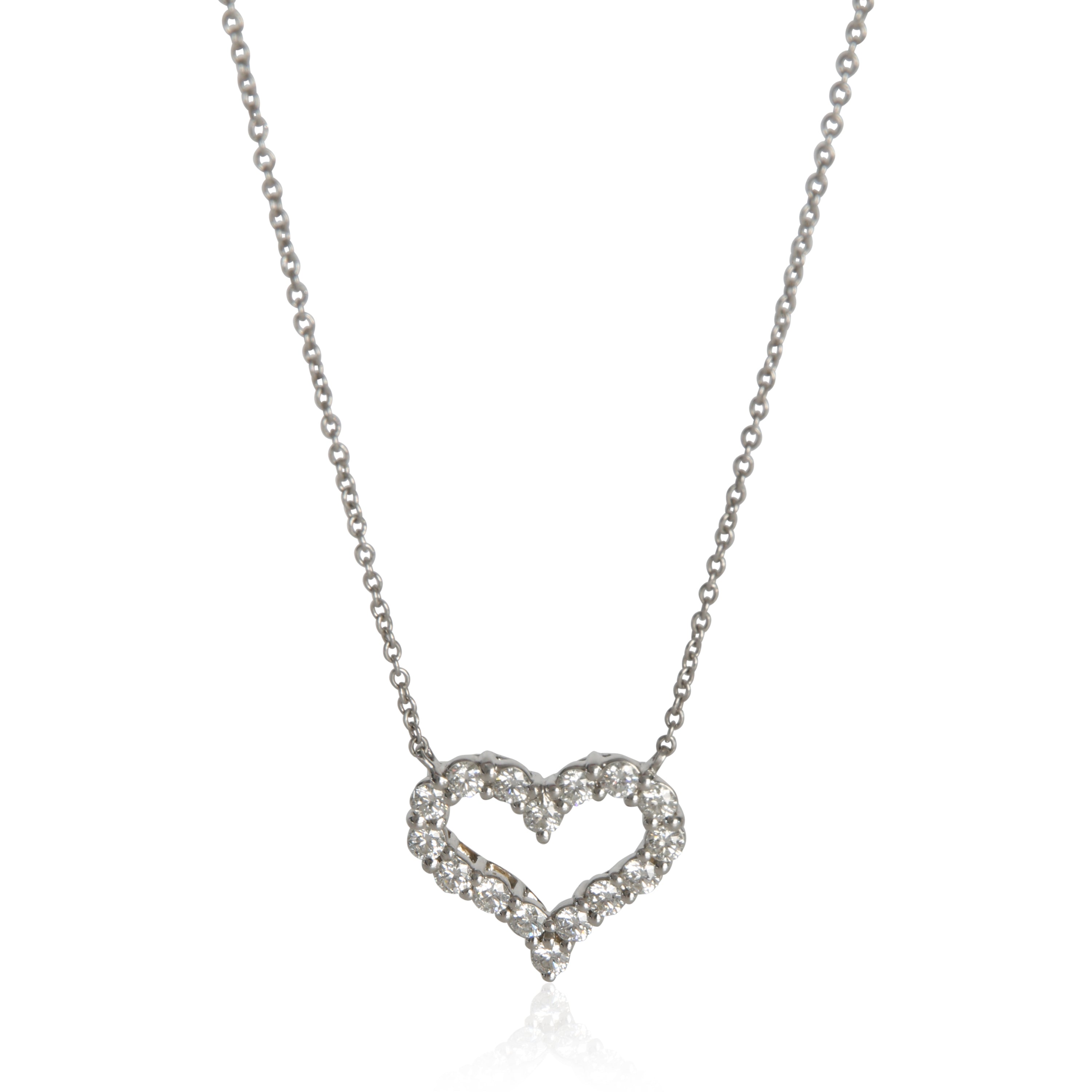 Tiffany & Co. Platinum Diamond Heart Pendant fv