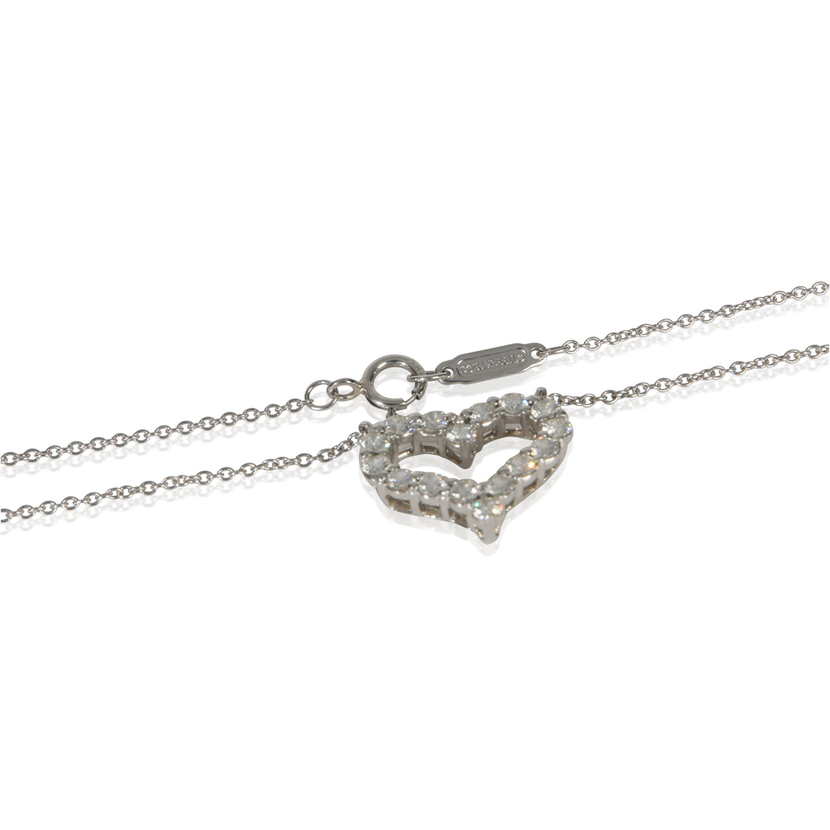 Tiffany & Co. Platinum Diamond Heart Pendant sv