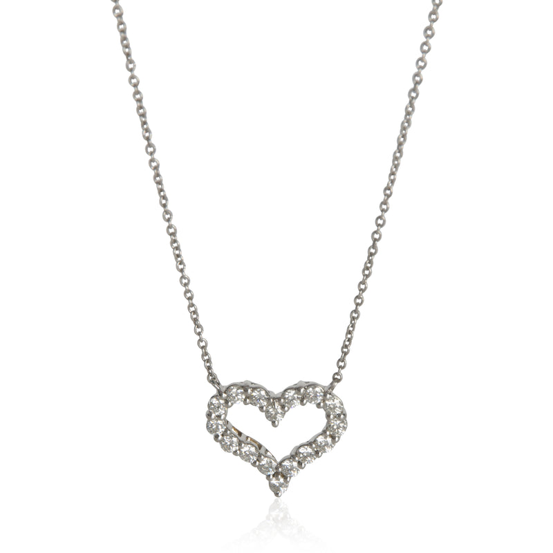 Tiffany & Co. Platinum Diamond Heart Pendant fv