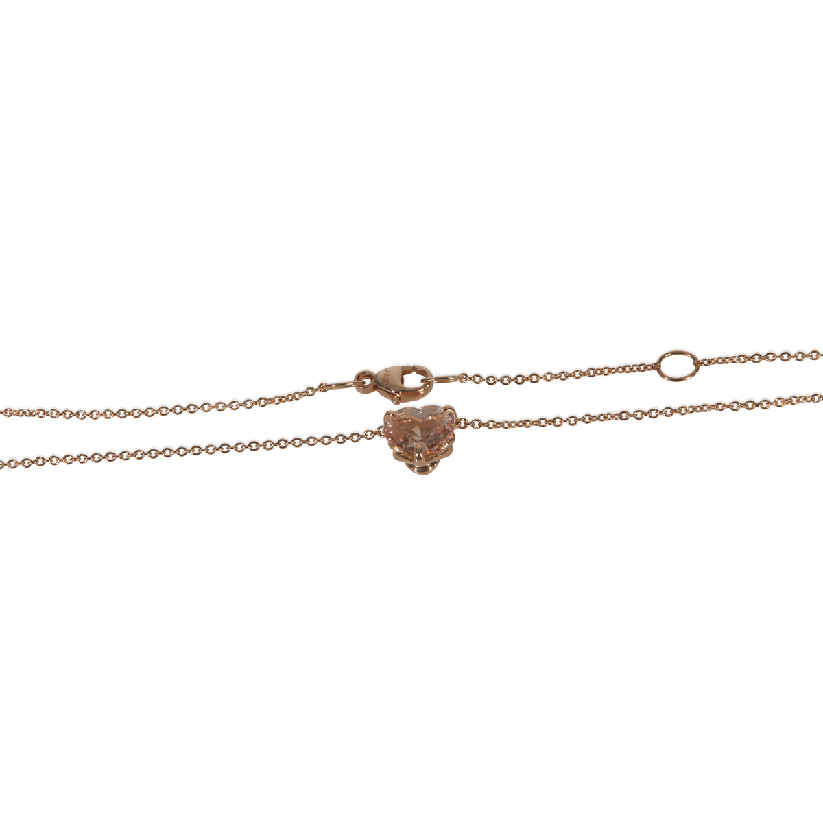 David Yurman Rose Gold Morganite Chatelaine Heart Pendant clasp