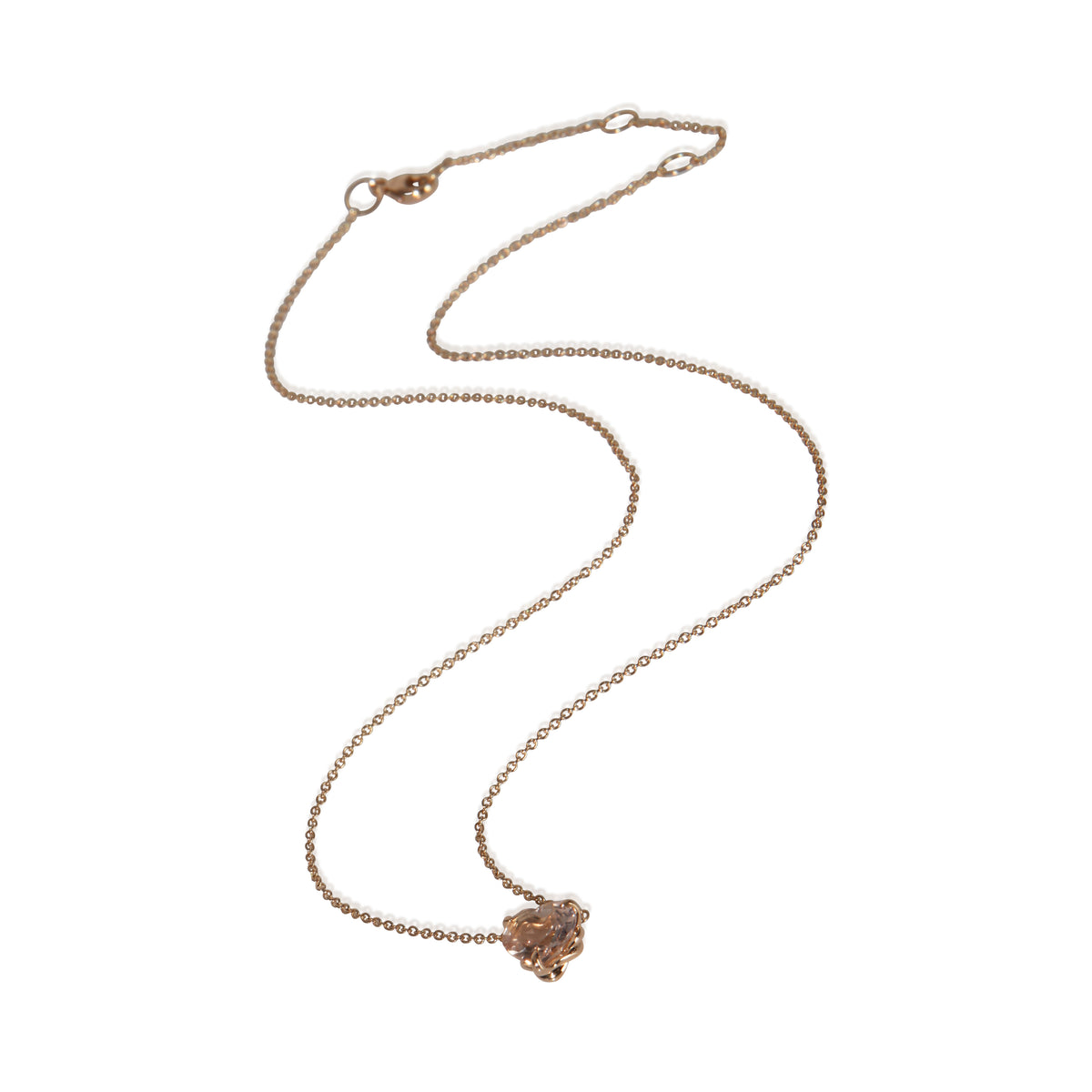 David Yurman Rose Gold Morganite Chatelaine Heart Pendant pv