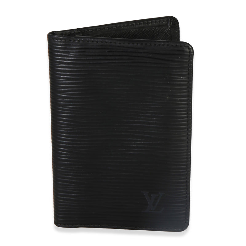 Louis Vuitton Black Epi Pocket Organizer Wallet fv