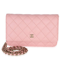 Chanel Pink Quilted Caviar Wallet On A Chain Handbag id