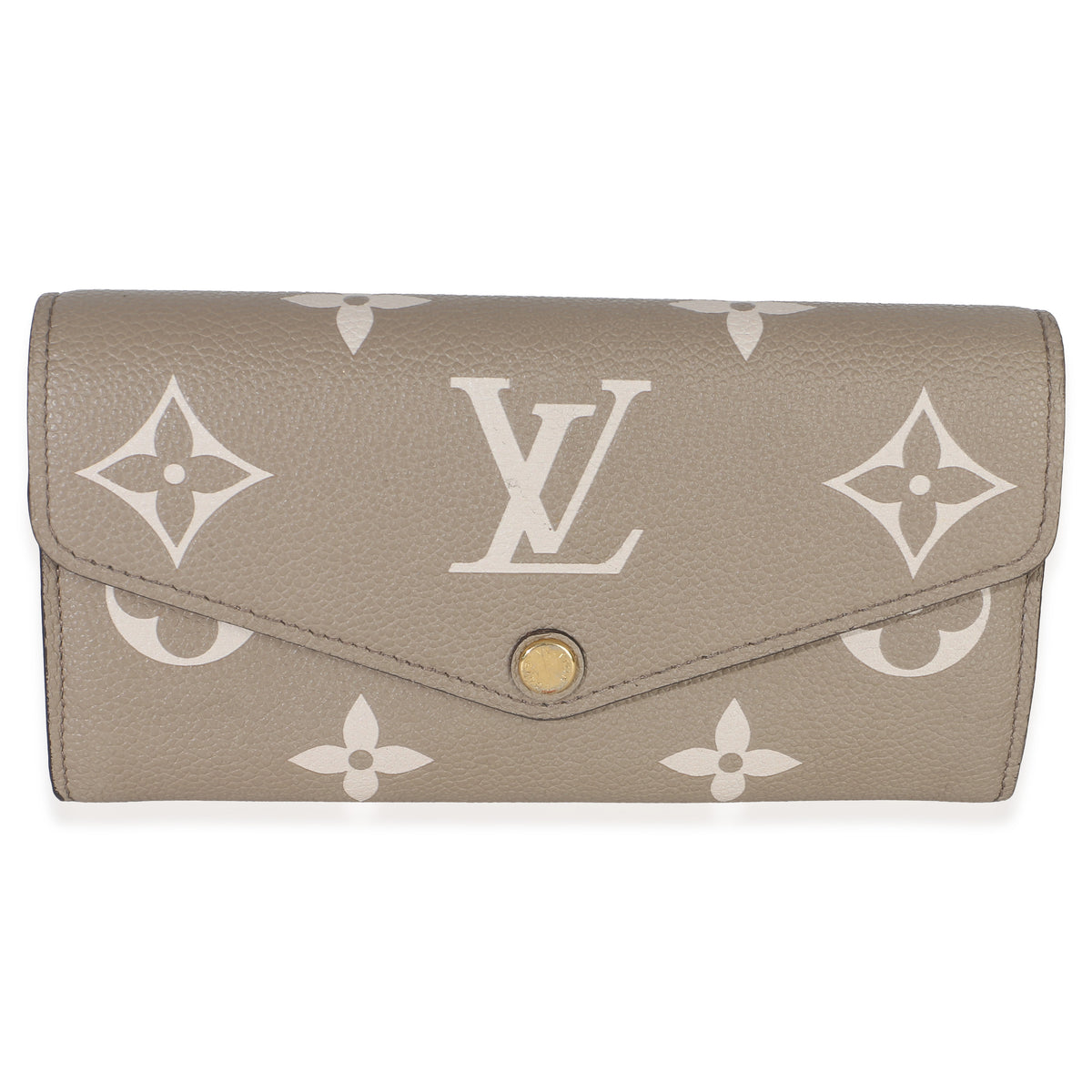 Louis Vuitton Tourterelle Creme Giant Monogram Empreinte Sarah Wallet Wallet id