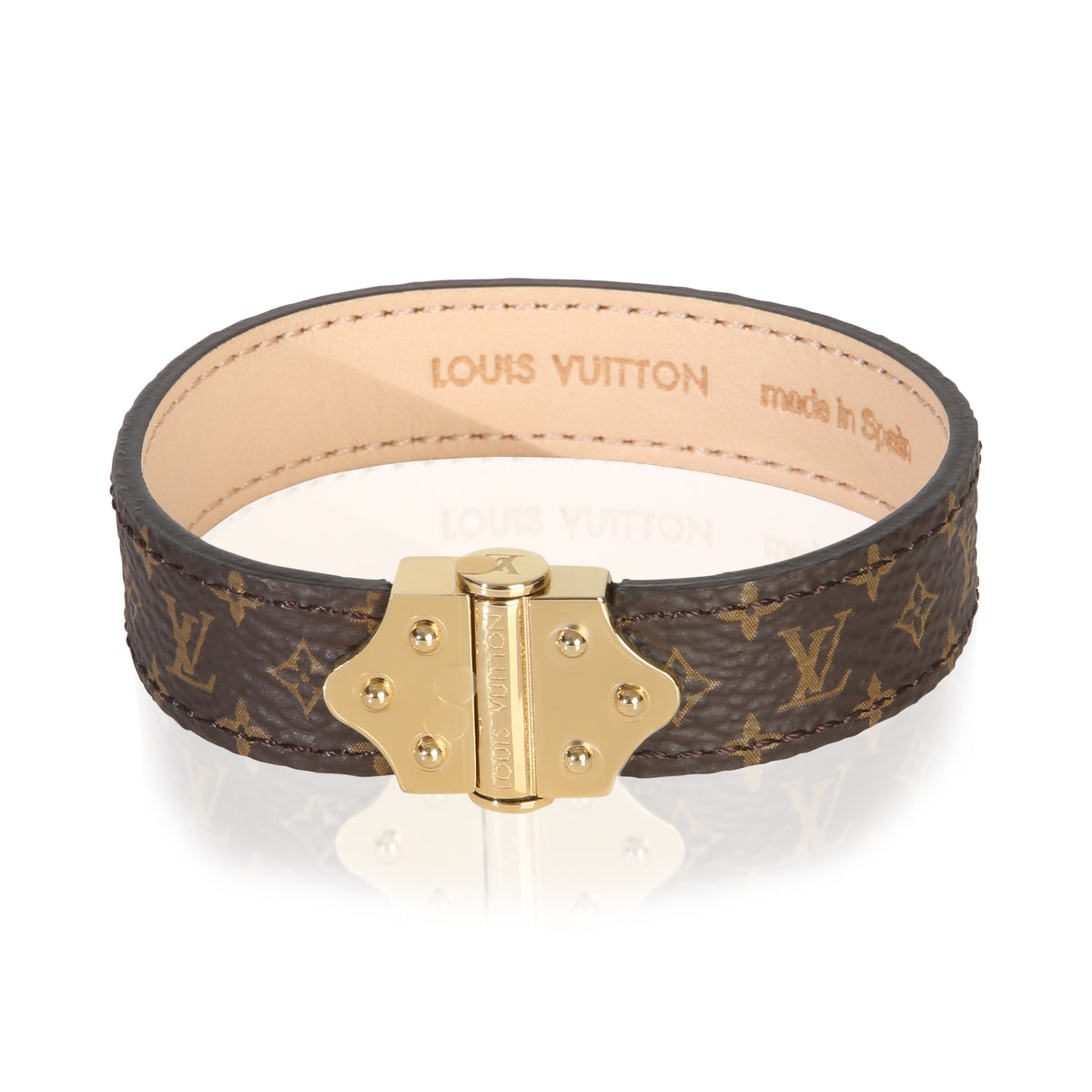 Louis Vuitton Gold Plated  Nano Monogram Bracelet fv