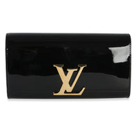 Louis Vuitton Black Patent Louise Clutch Handbag fv