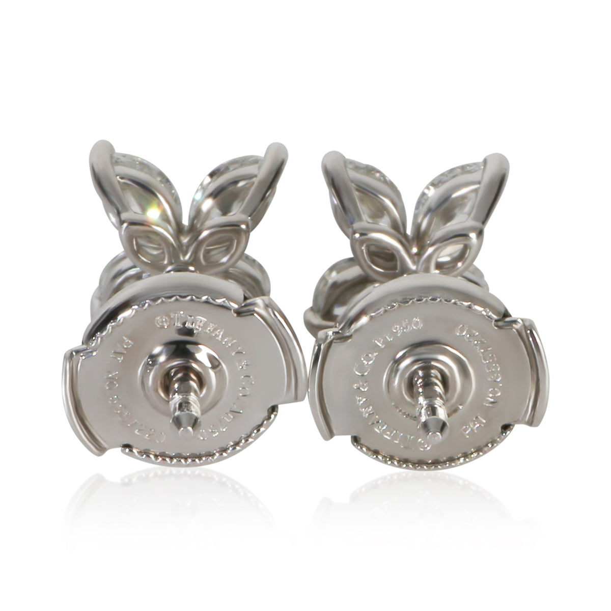 Tiffany & Co. Platinum Diamond Small Model Victoria Earrings pv