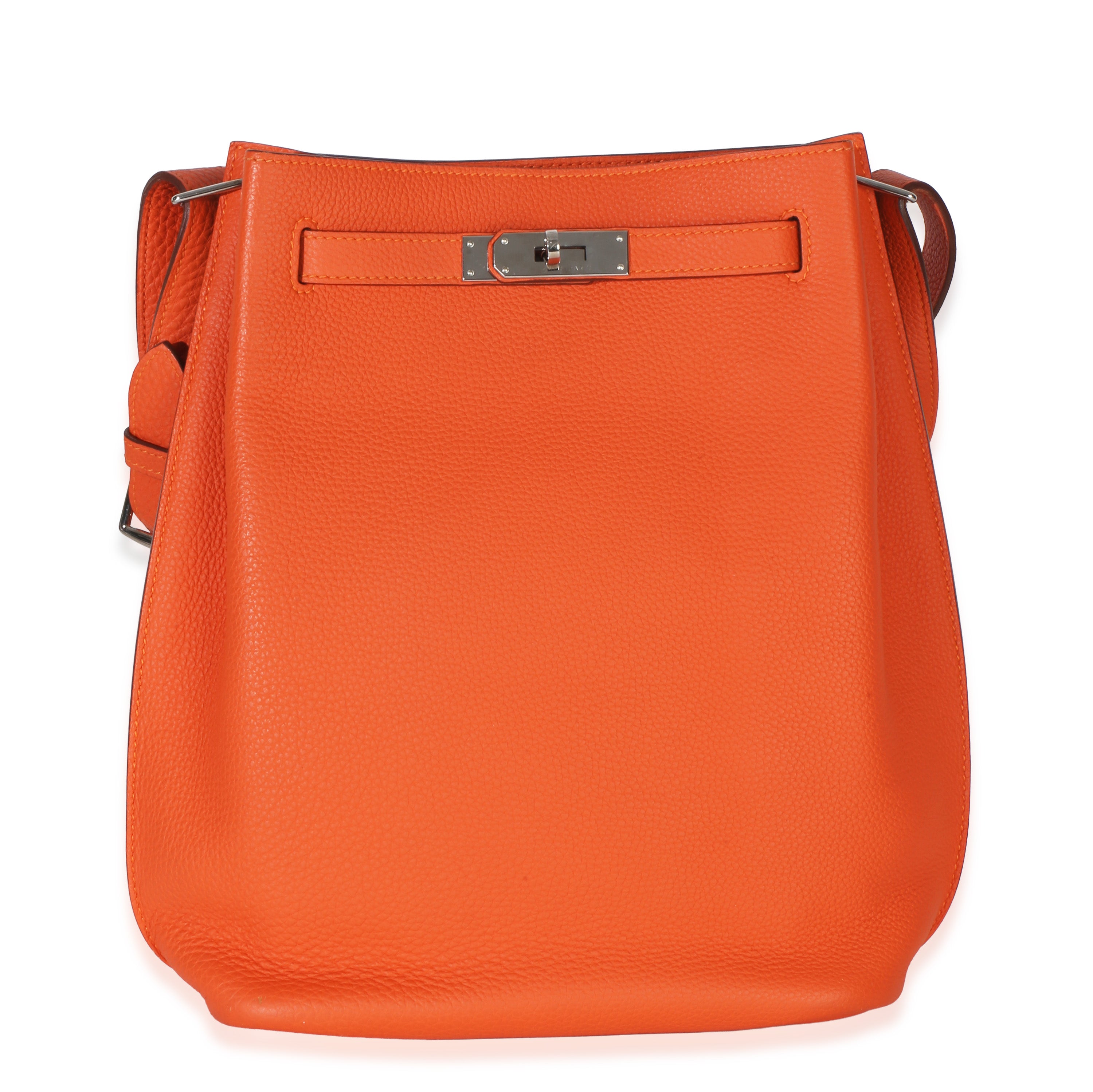 Hermès Orange Togo So Kelly 22 PHW Handbag fv