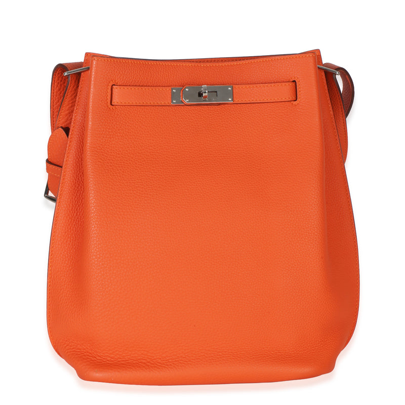 Hermès Orange Togo So Kelly 22 PHW Handbag fv