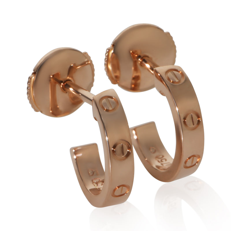 Cartier Rose Gold  Small Model Love Hoop Earrings fv