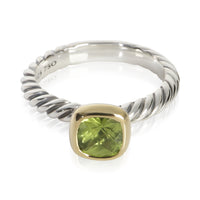 David Yurman Yellow Gold & Sterling Silver Peridot Noblesse Ring fv