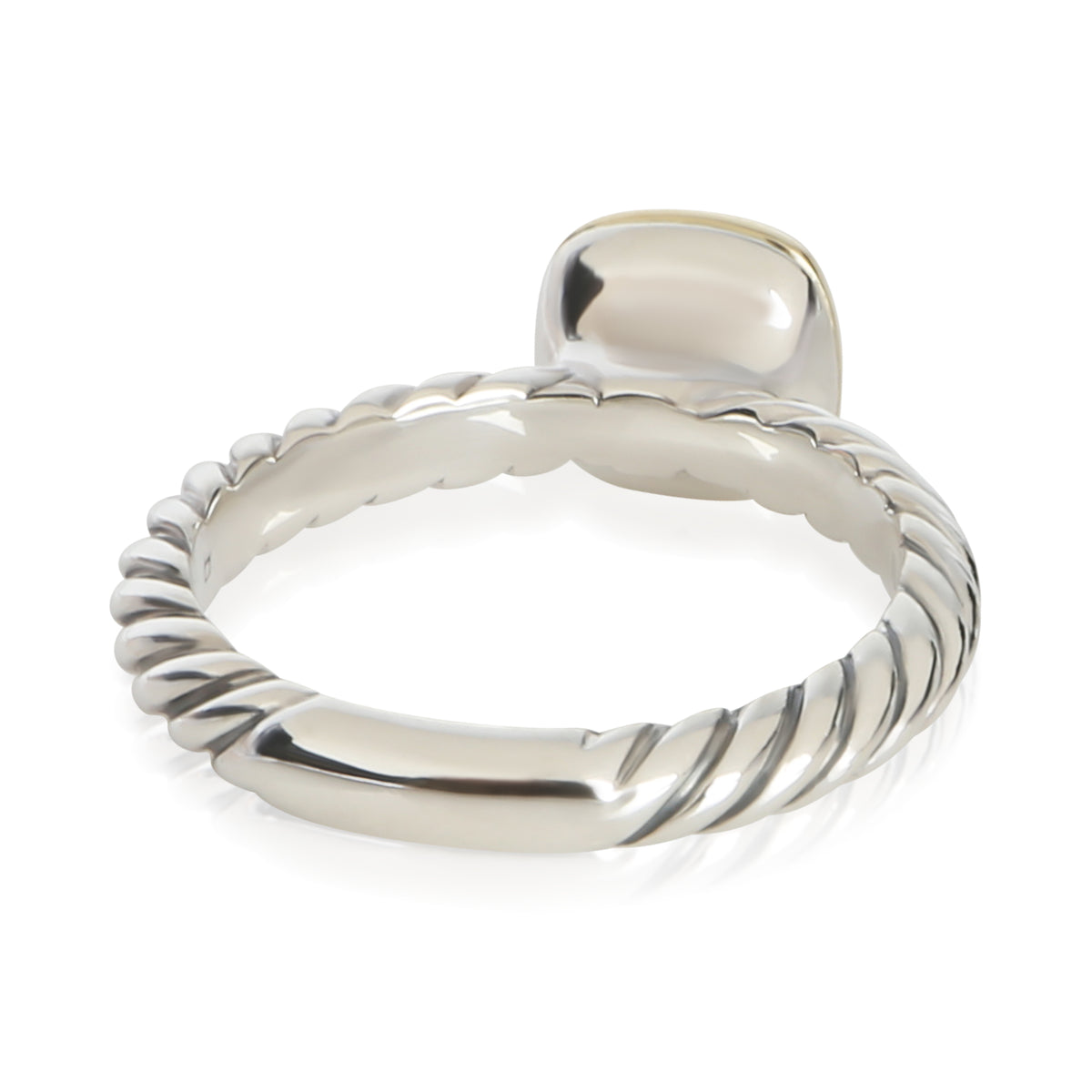 David Yurman Yellow Gold & Sterling Silver Peridot Noblesse Ring pv