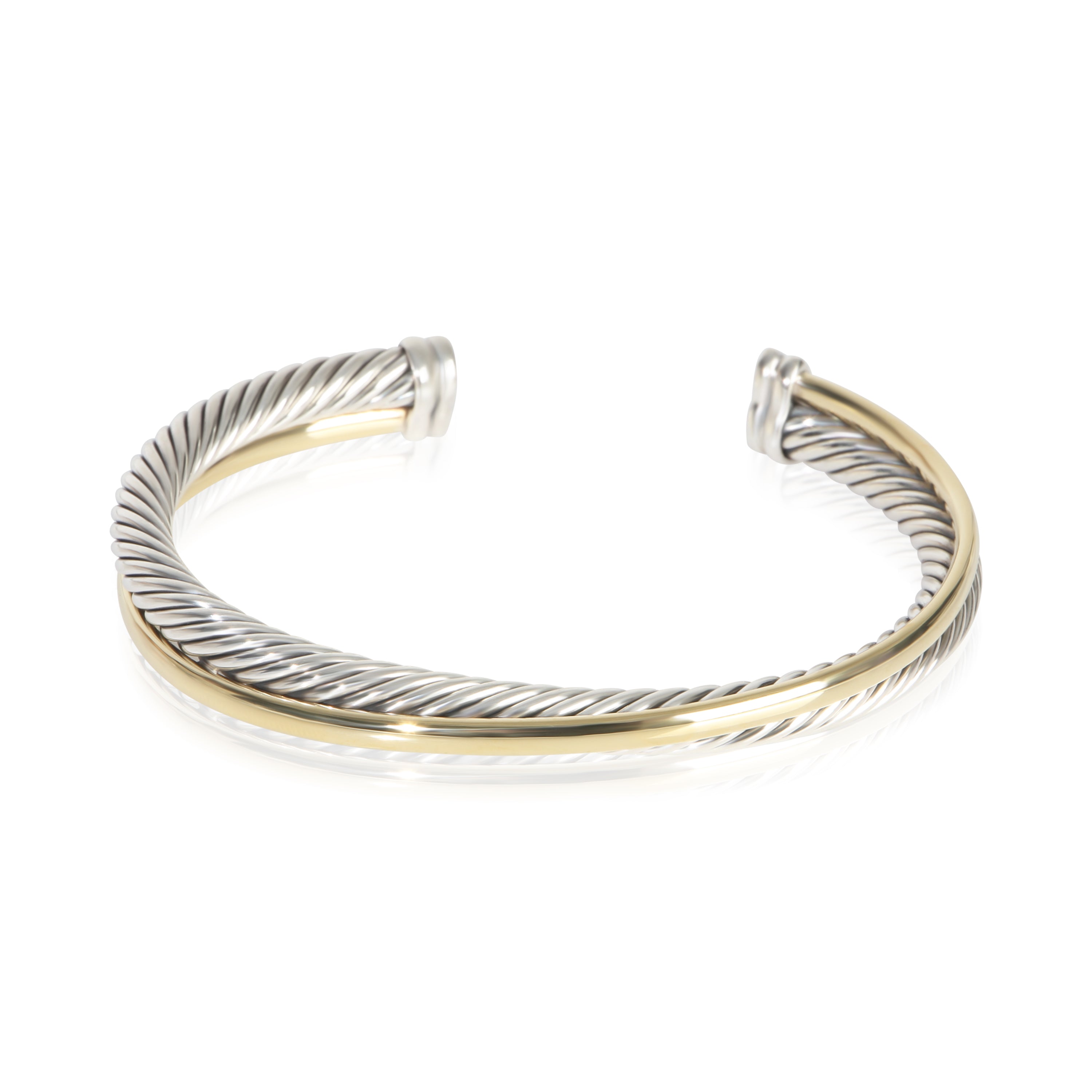 David Yurman 1/4 Yellow Gold & Sterling Silver Crossover Bracelet fv