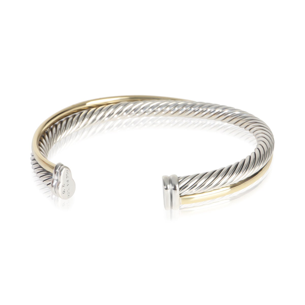David Yurman 1/4 Yellow Gold & Sterling Silver Crossover Bracelet pv