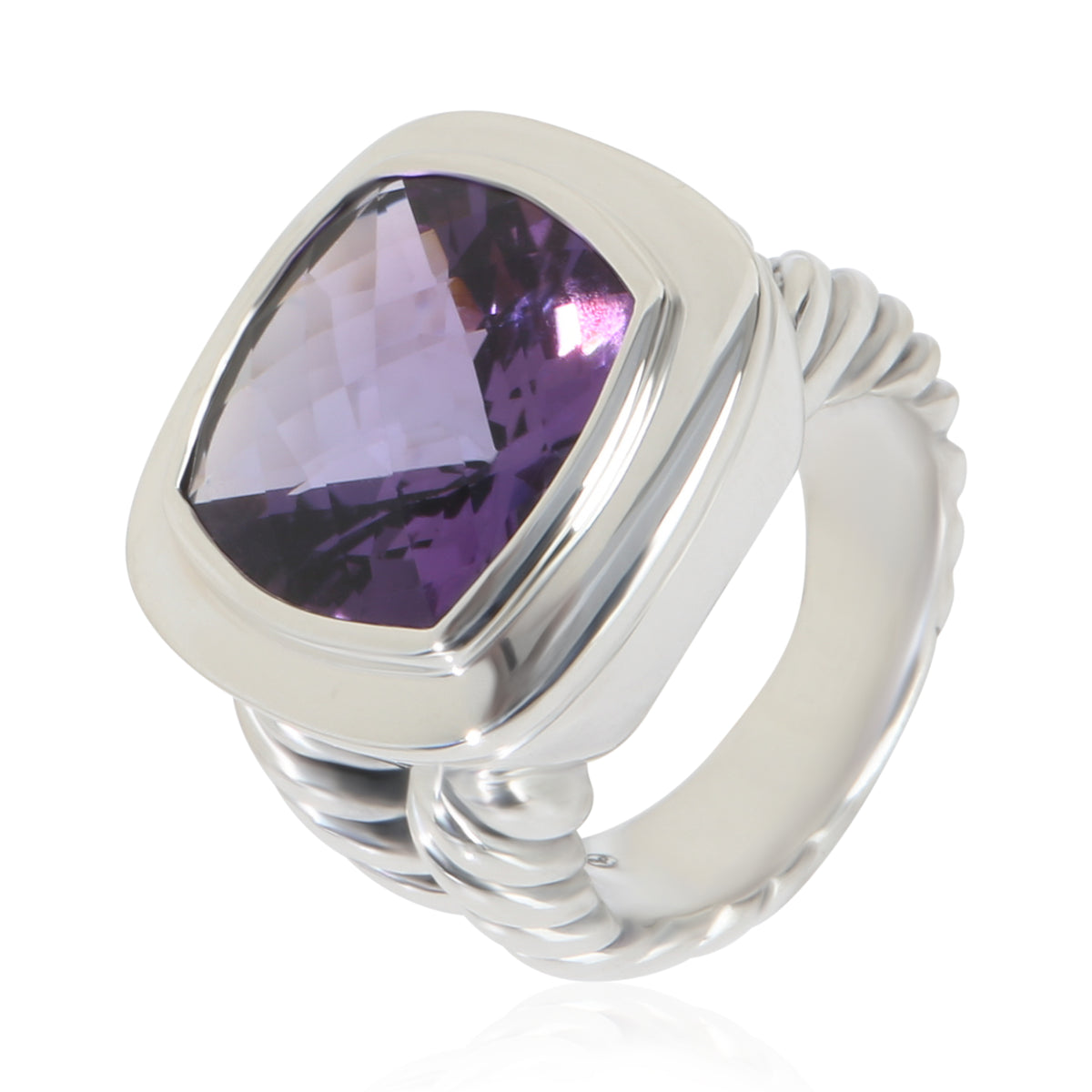David Yurman Sterling Silver Amethyst Albion Ring bv