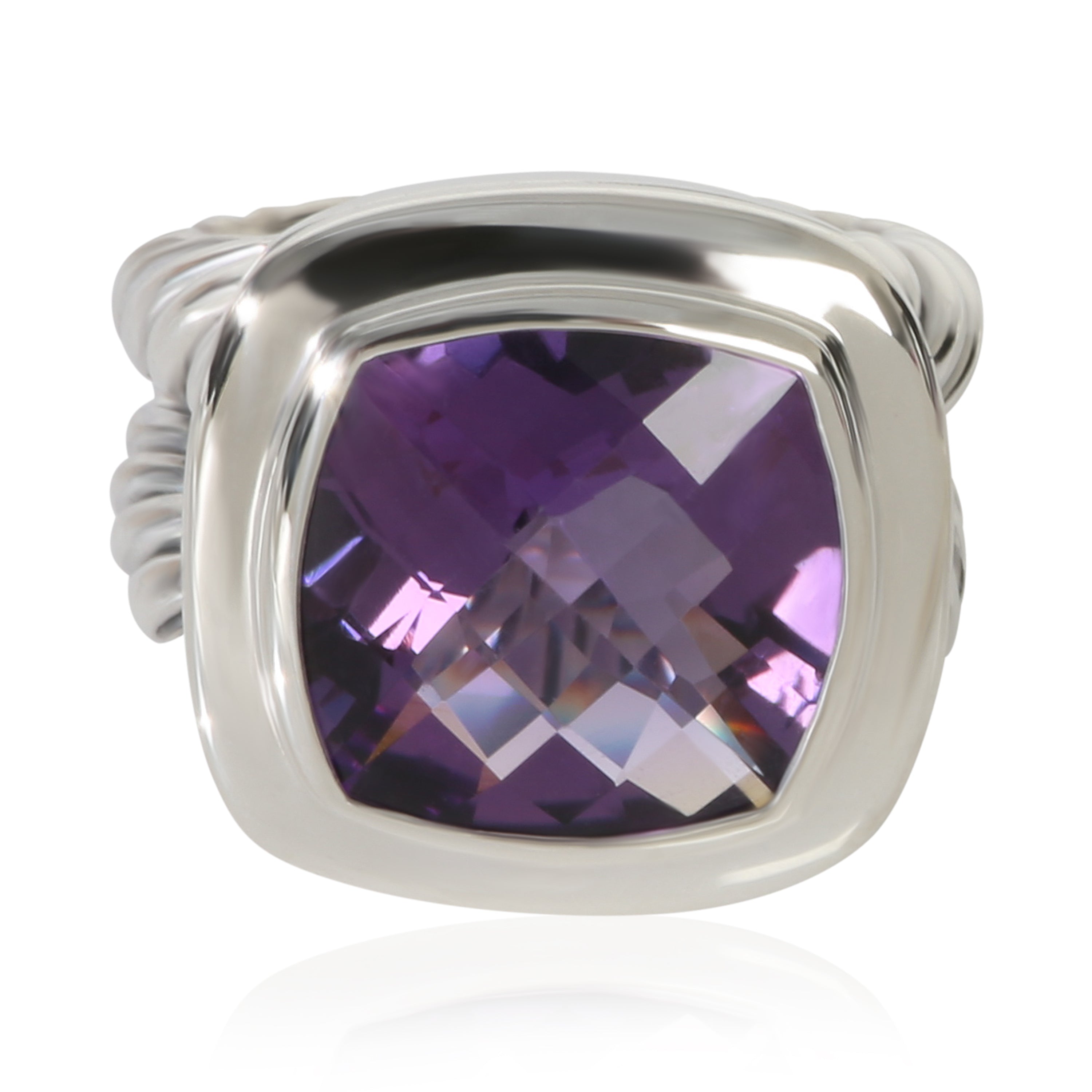 David Yurman Sterling Silver Amethyst Albion Ring fv