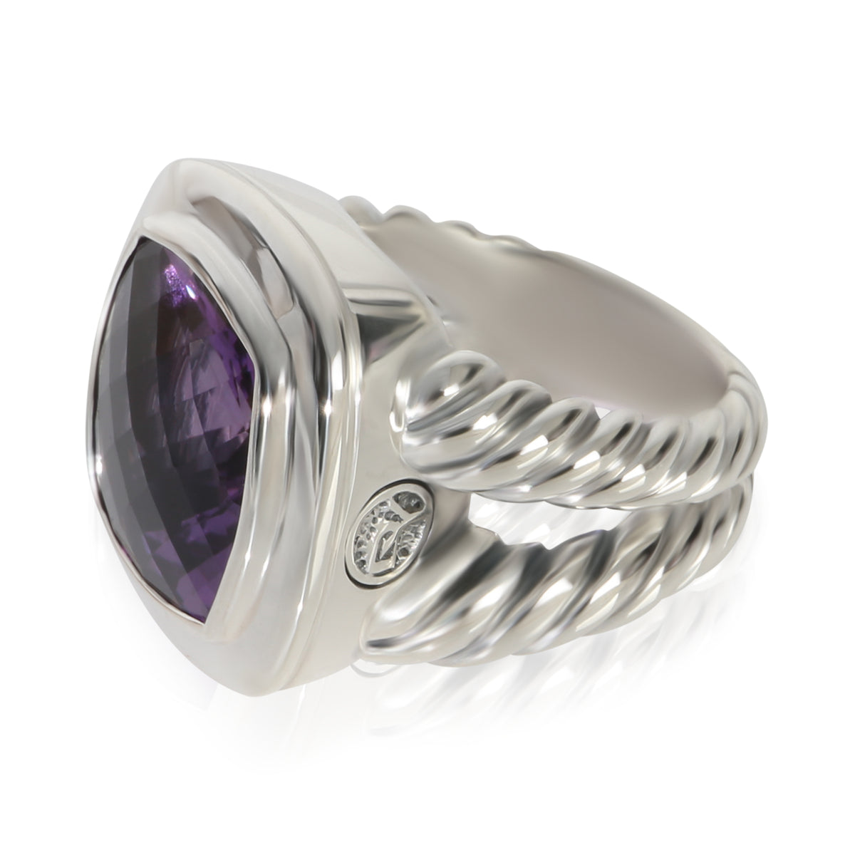 David Yurman Sterling Silver Amethyst Albion Ring sv