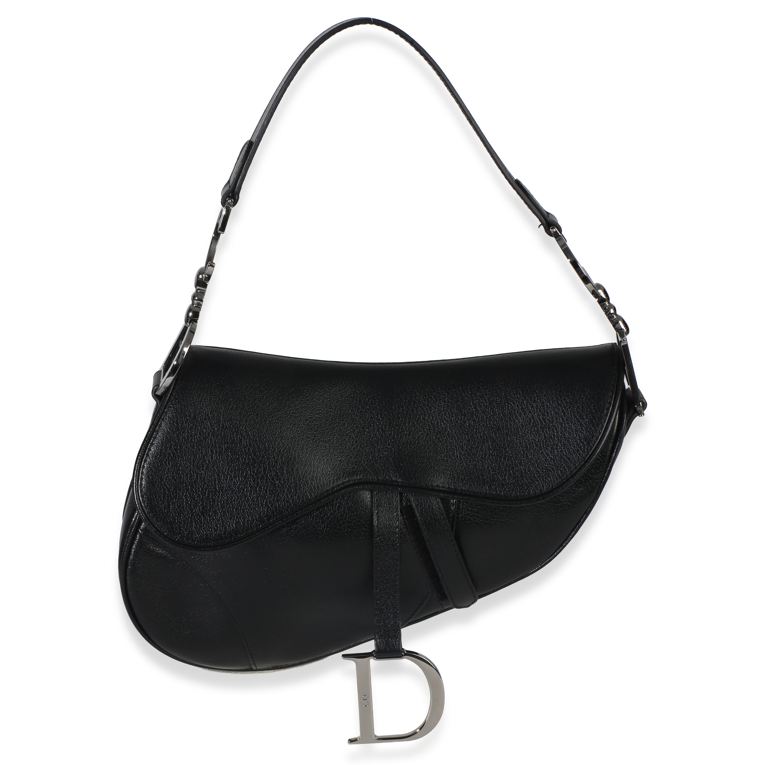 Christian Dior Vintage Black Calfskin Saddle Bag Handbag id