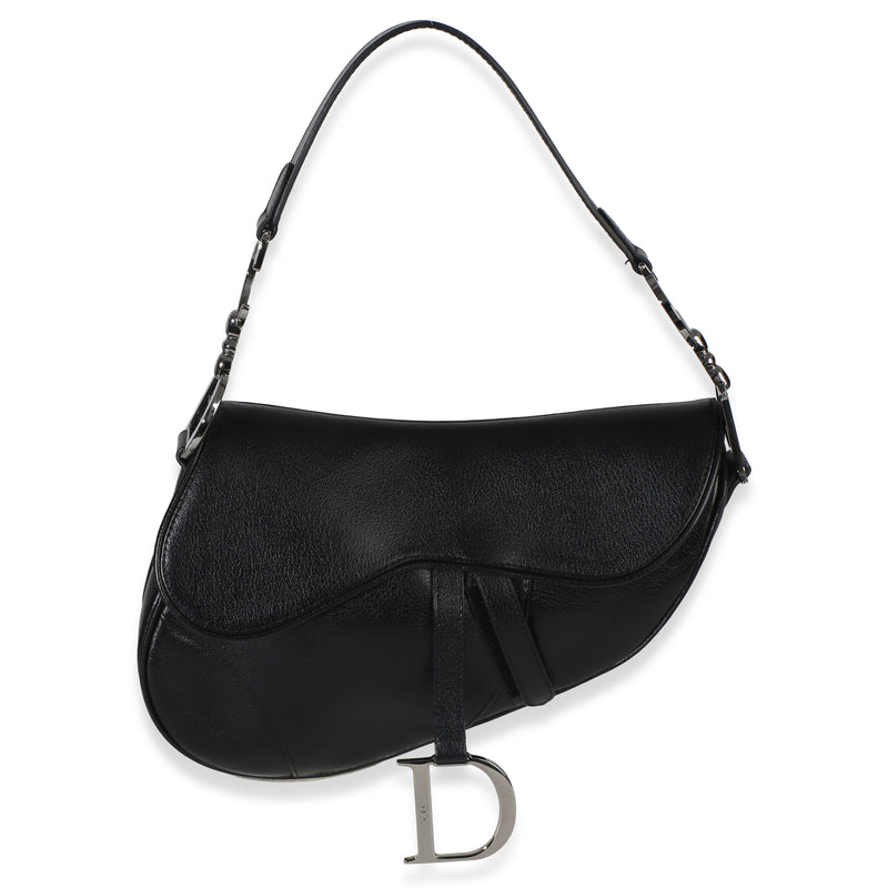 Christian Dior Vintage Black Calfskin Saddle Bag Handbag id