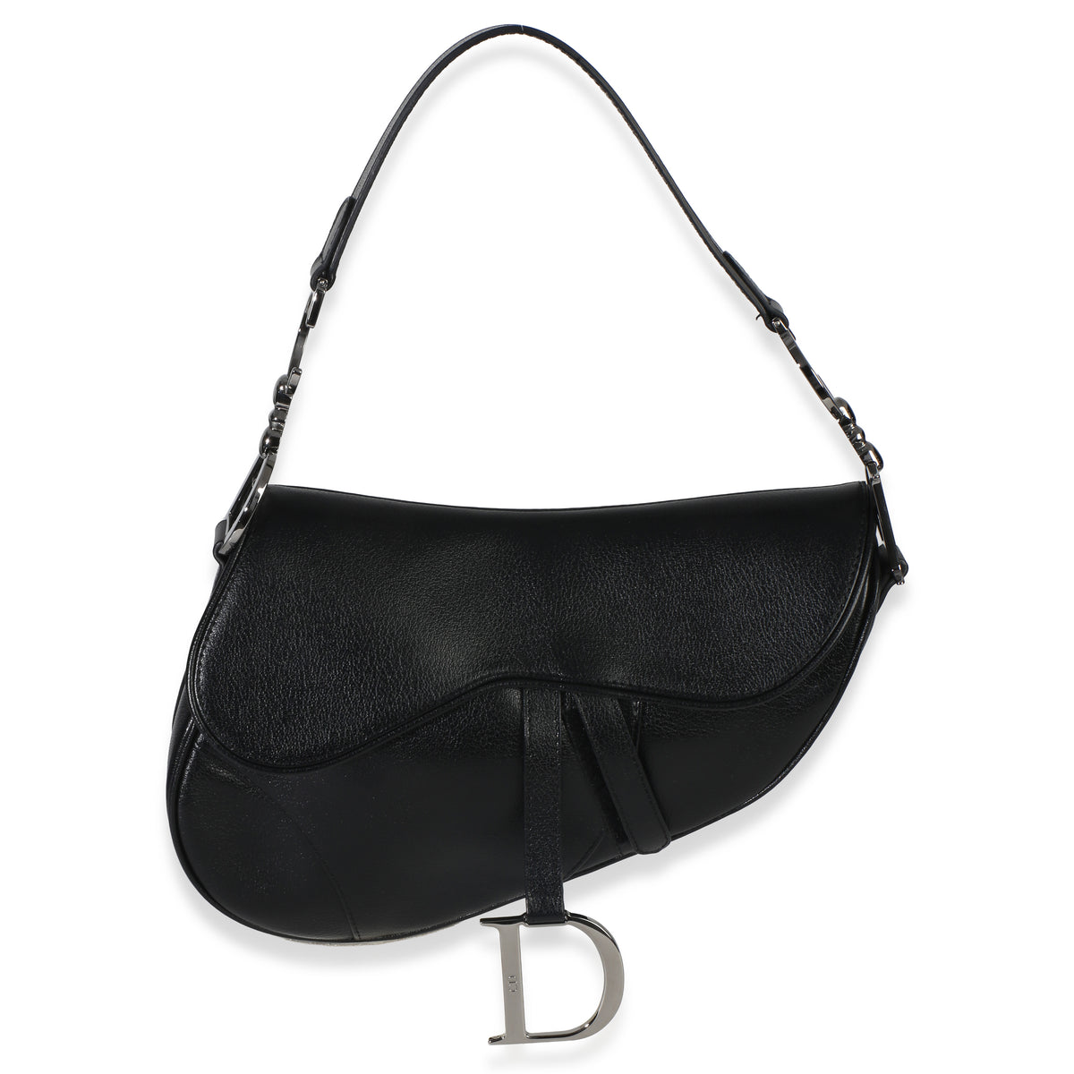 Christian Dior Vintage Black Calfskin Saddle Bag Handbag id