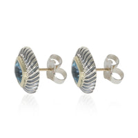 David Yurman Yellow Gold & Sterling Silver Topaz Albion Earrings sv