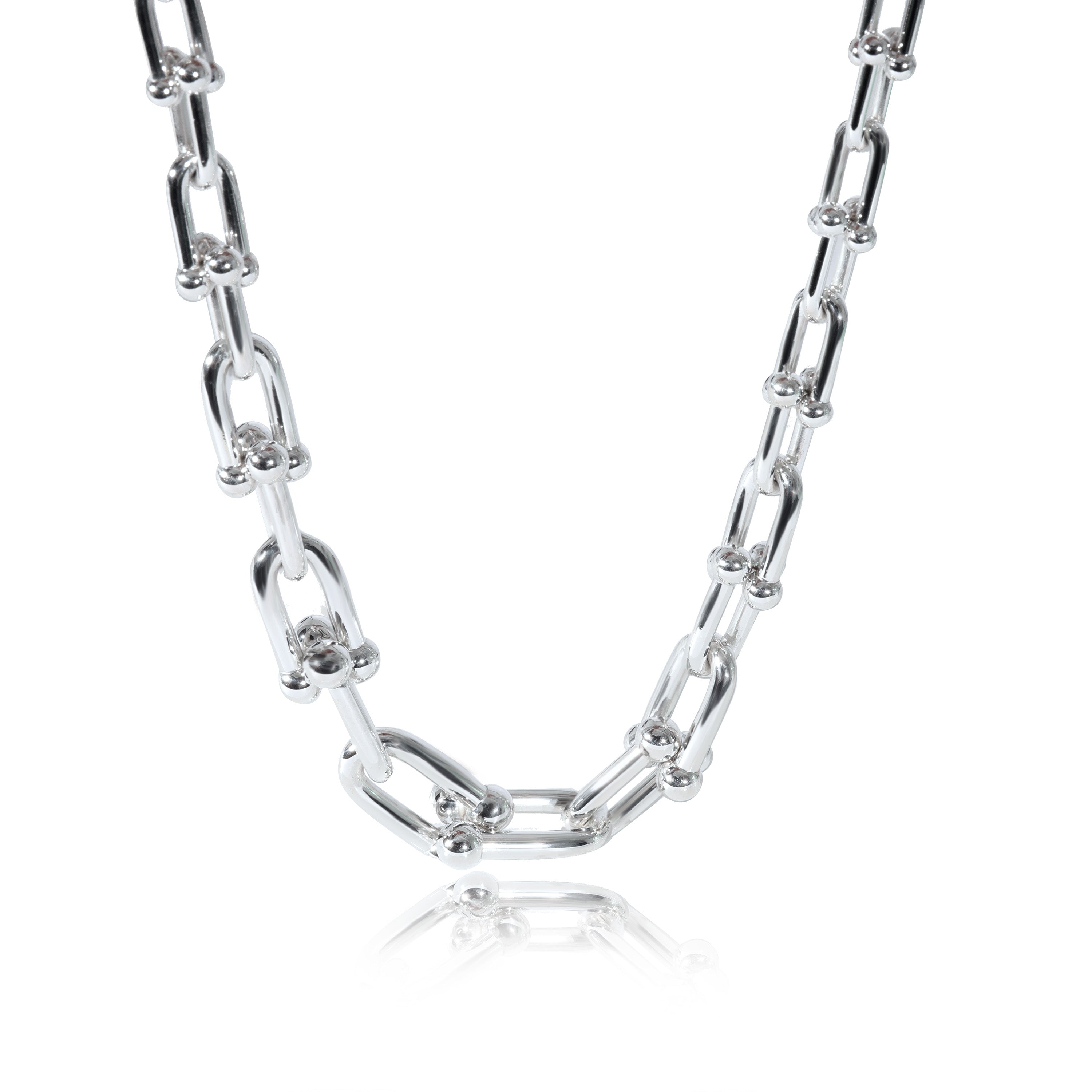 Tiffany & Co. Sterling Silver Graduating HardWear Link Necklace fv