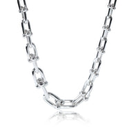 Tiffany & Co. Sterling Silver Graduating HardWear Link Necklace fv