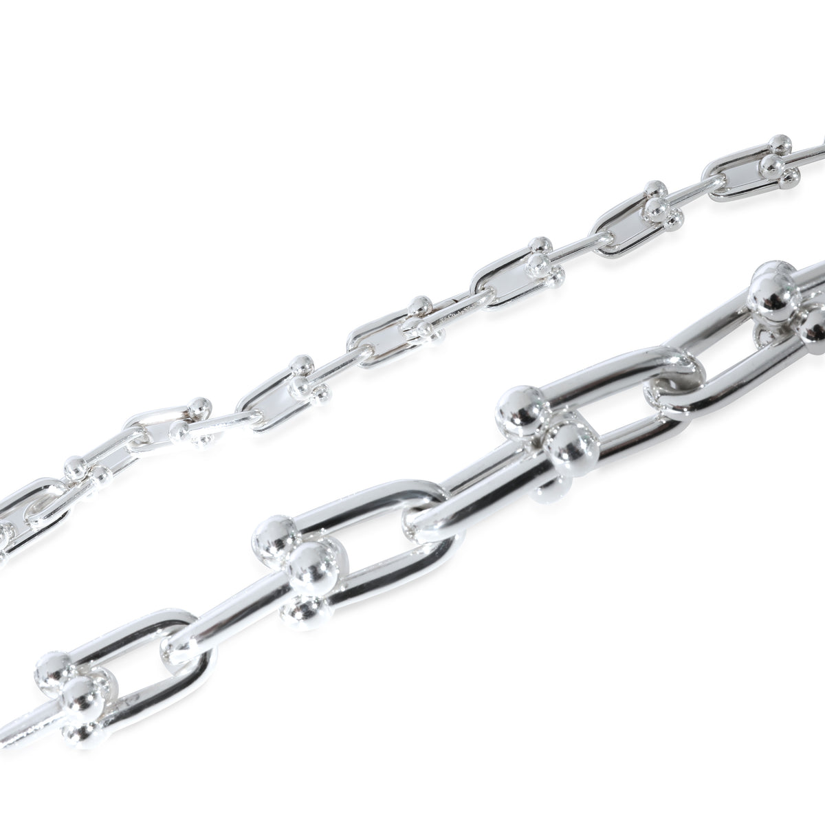 Tiffany & Co. Sterling Silver Graduating HardWear Link Necklace clasp