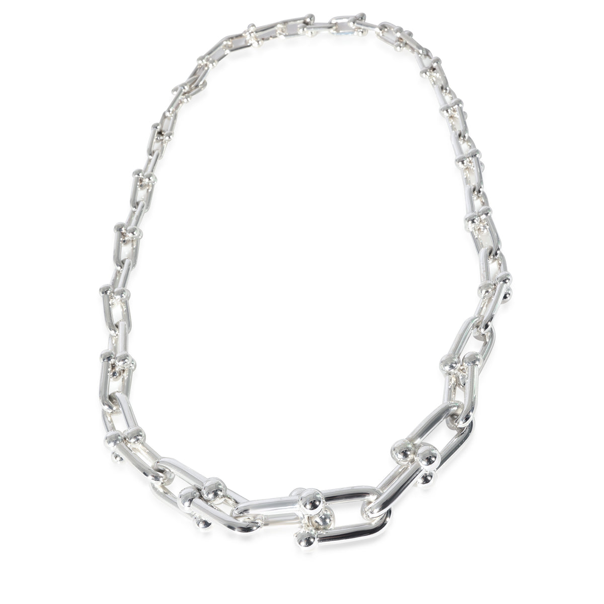 Tiffany & Co. Sterling Silver Graduating HardWear Link Necklace pv