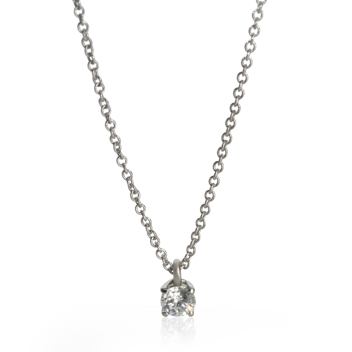Tiffany & Co. Platinum Diamond Solitaire Pendant fv
