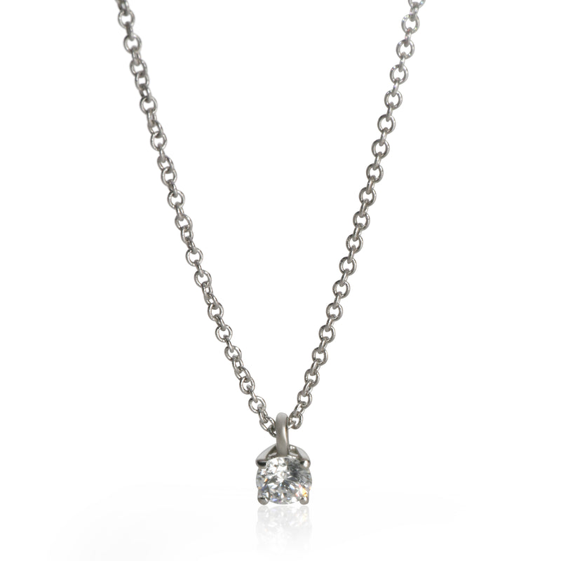 Tiffany & Co. Platinum Diamond Solitaire Pendant fv
