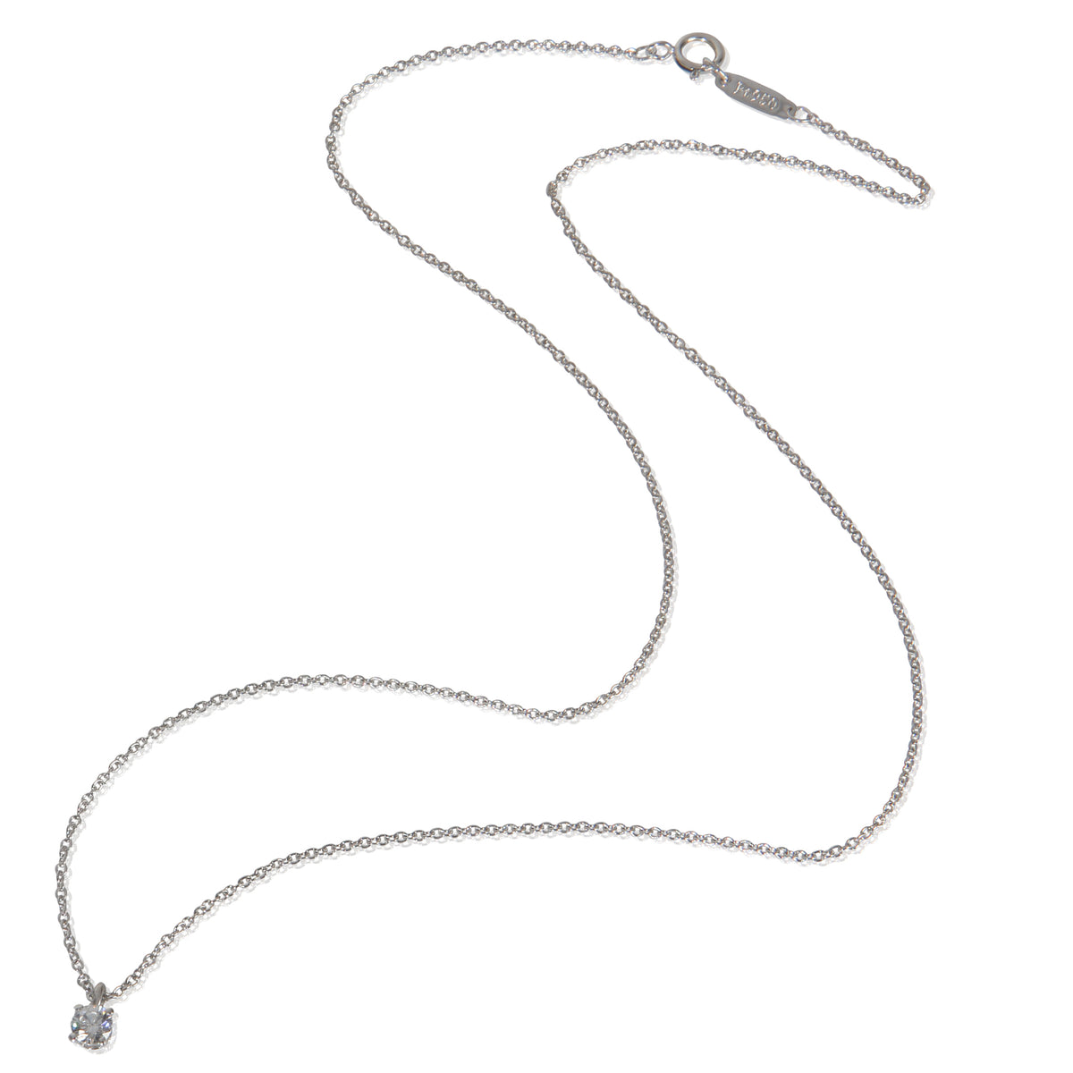 Tiffany & Co. Platinum Diamond Solitaire Pendant pv