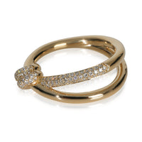 Tiffany & Co. Yellow Gold Diamond Double Row Knot Ring sv