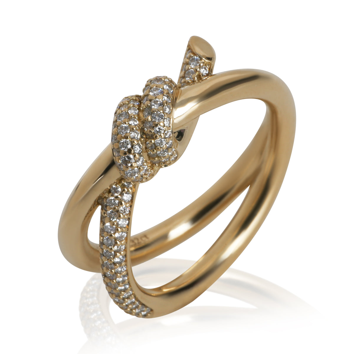 Tiffany & Co. Yellow Gold Diamond Double Row Knot Ring av