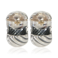 David Yurman Sterling Silver  Sculpted Cable Earrings bv