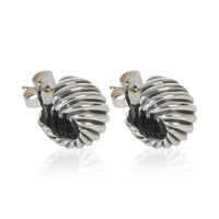 David Yurman Sterling Silver  Sculpted Cable Earrings sv