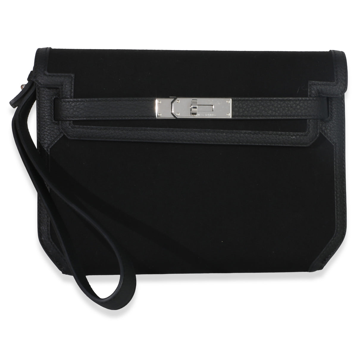 Hermès Black Togo Wollycot Depeches 25 PHW Handbag id