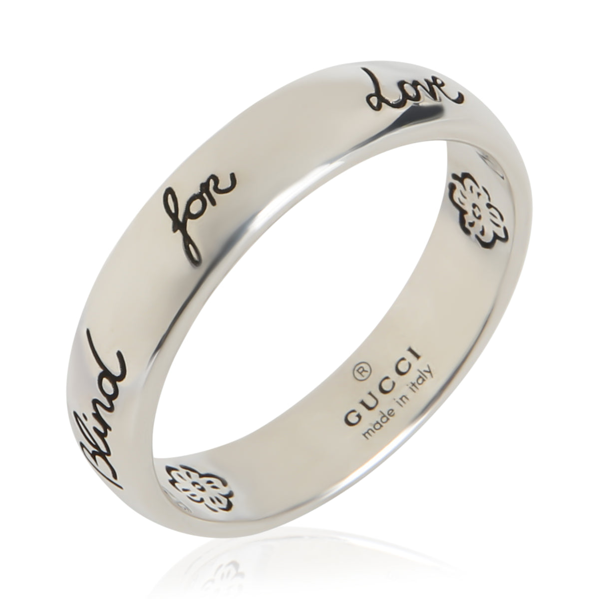 Gucci Sterling Silver  Blind For Love Ring bv