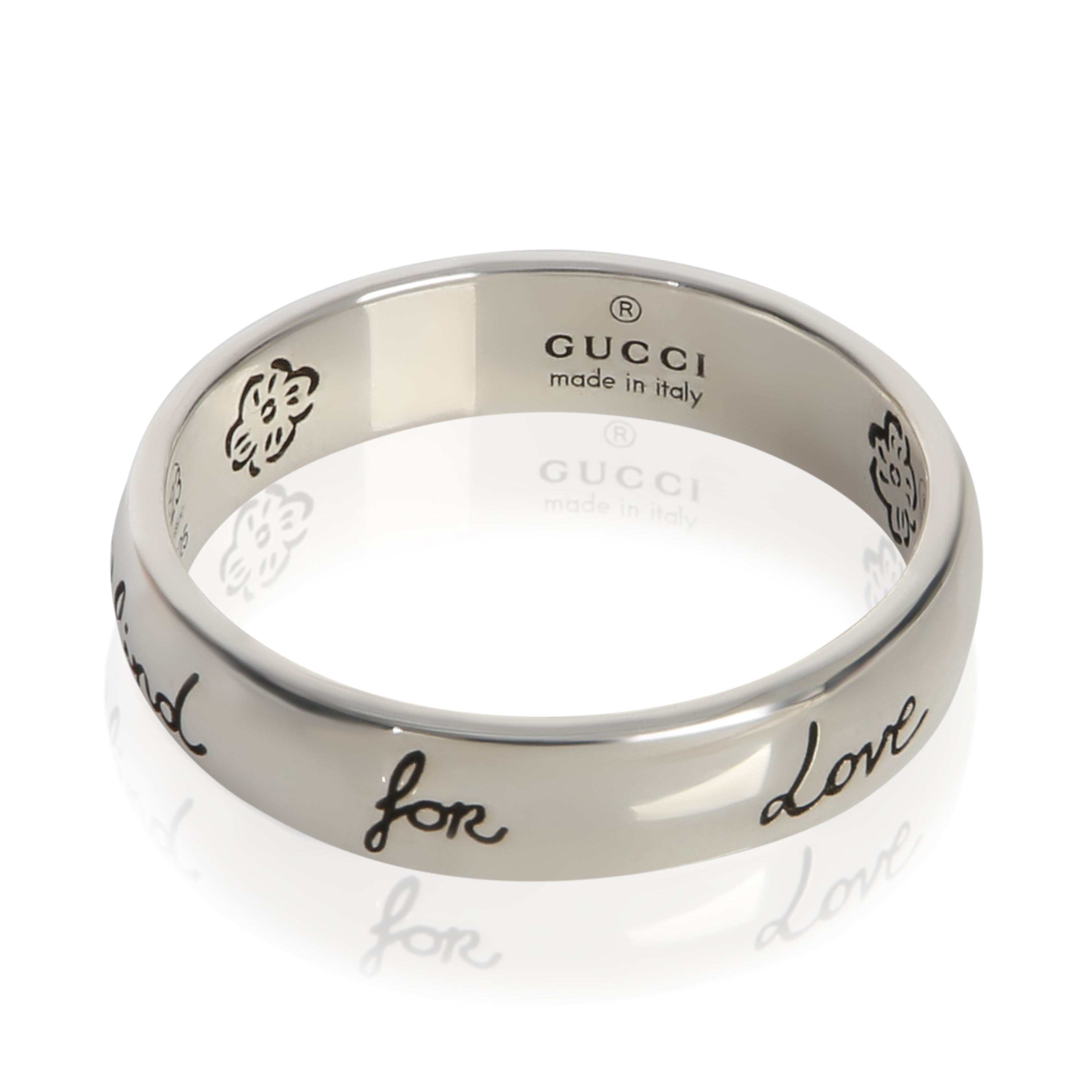 Gucci Sterling Silver  Blind For Love Ring fv
