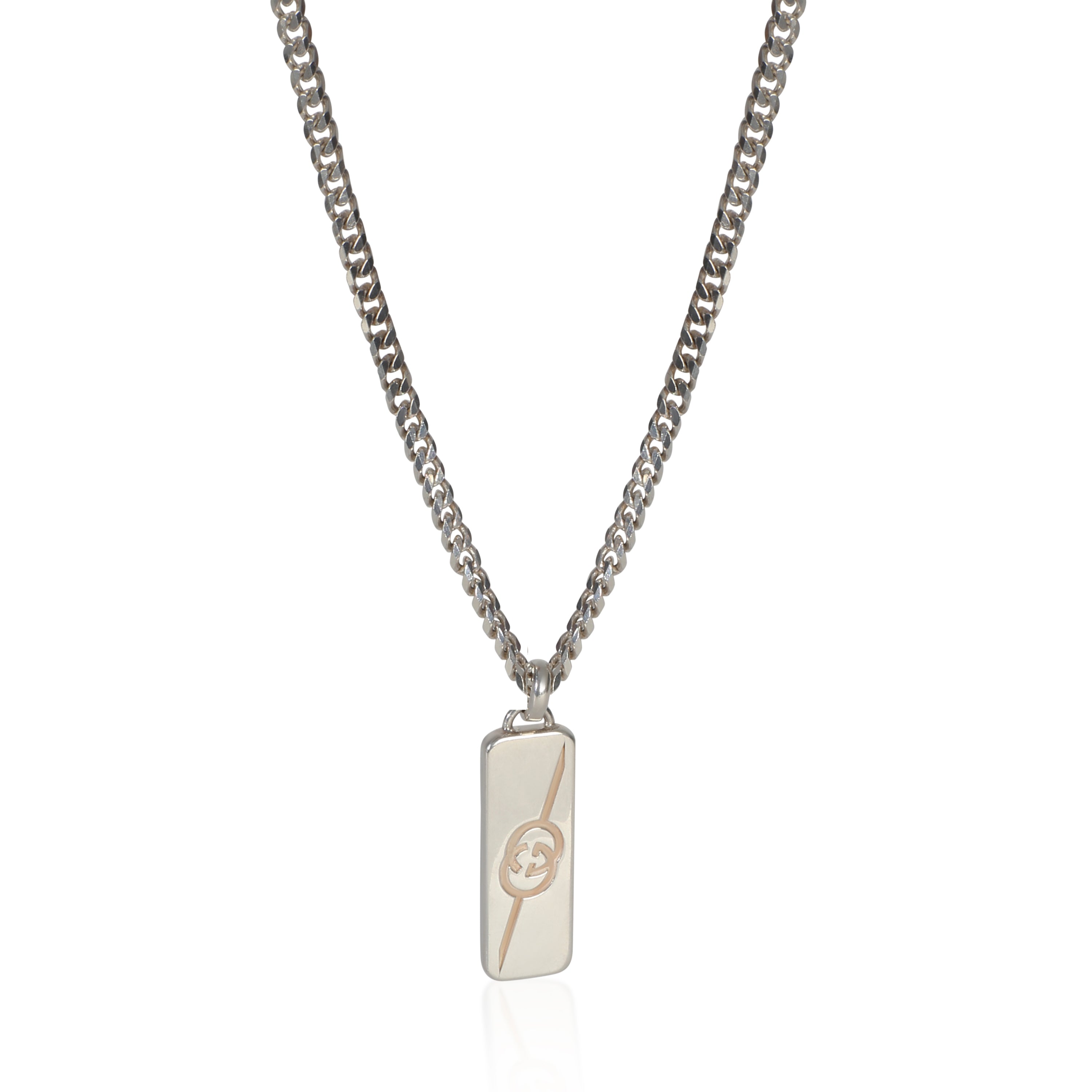 Gucci Sterling Silver  Tag Pendant fv
