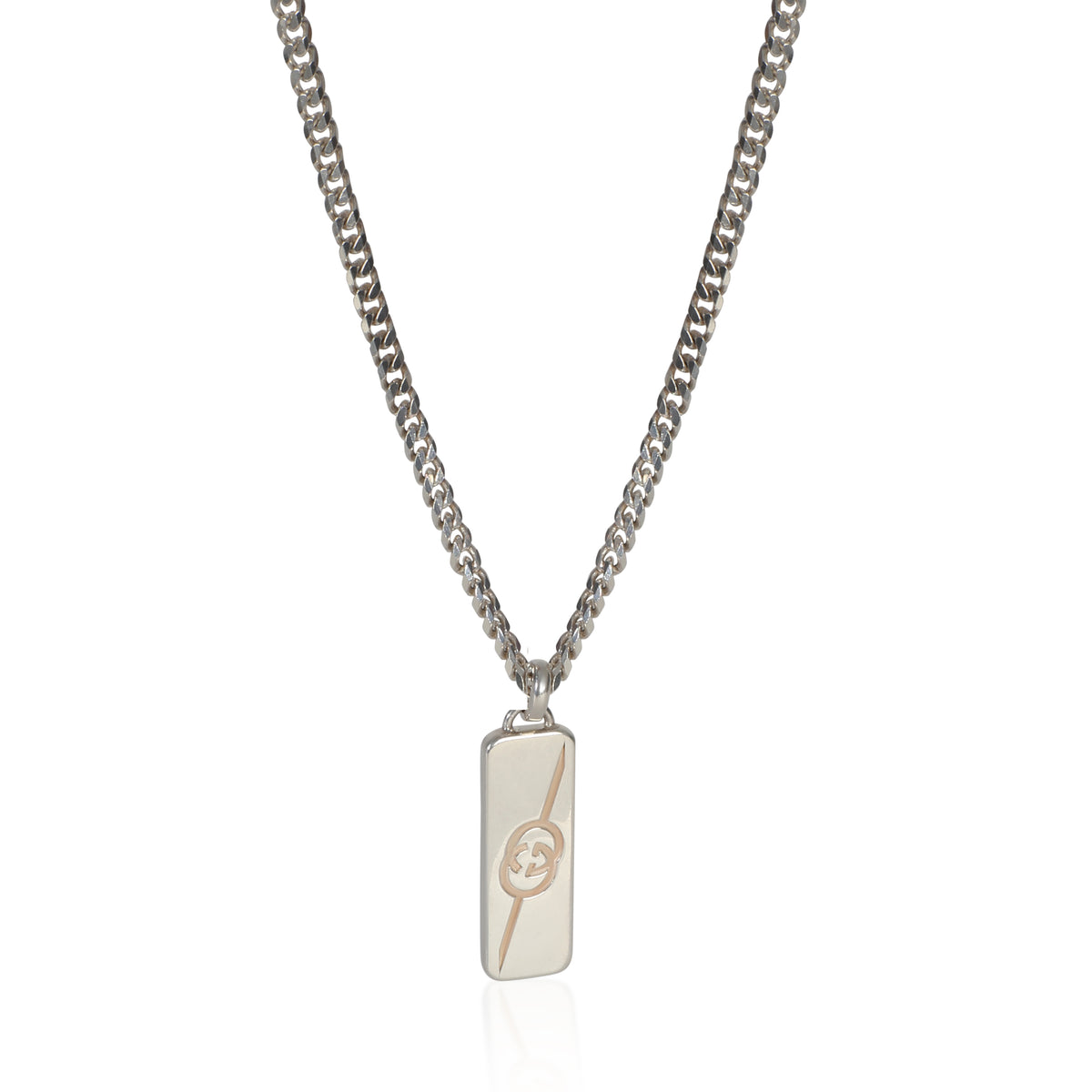 Gucci Sterling Silver  Tag Pendant fv